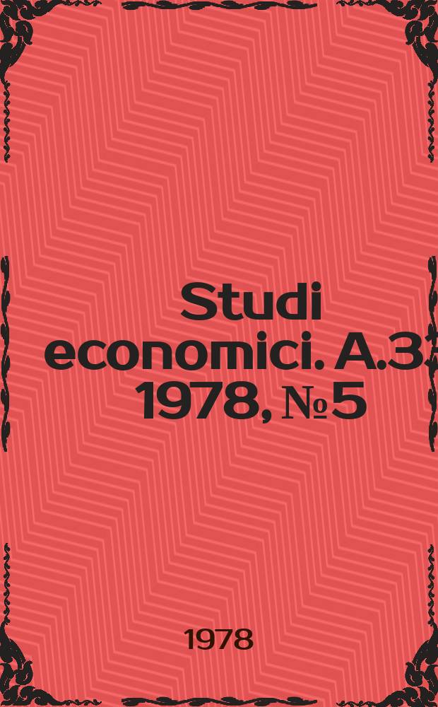 Studi economici. A.33 1978, №5