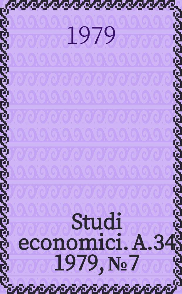 Studi economici. A.34 1979, №7
