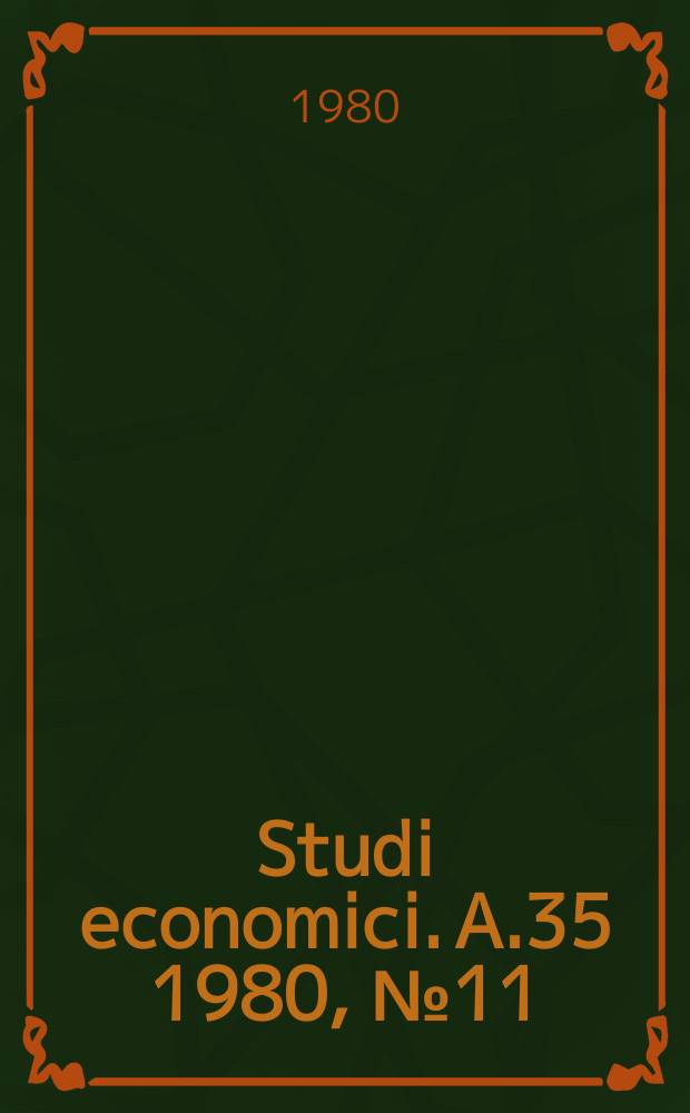 Studi economici. A.35 1980, №11