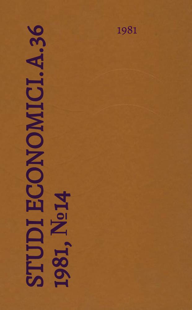 Studi economici. A.36 1981, №14