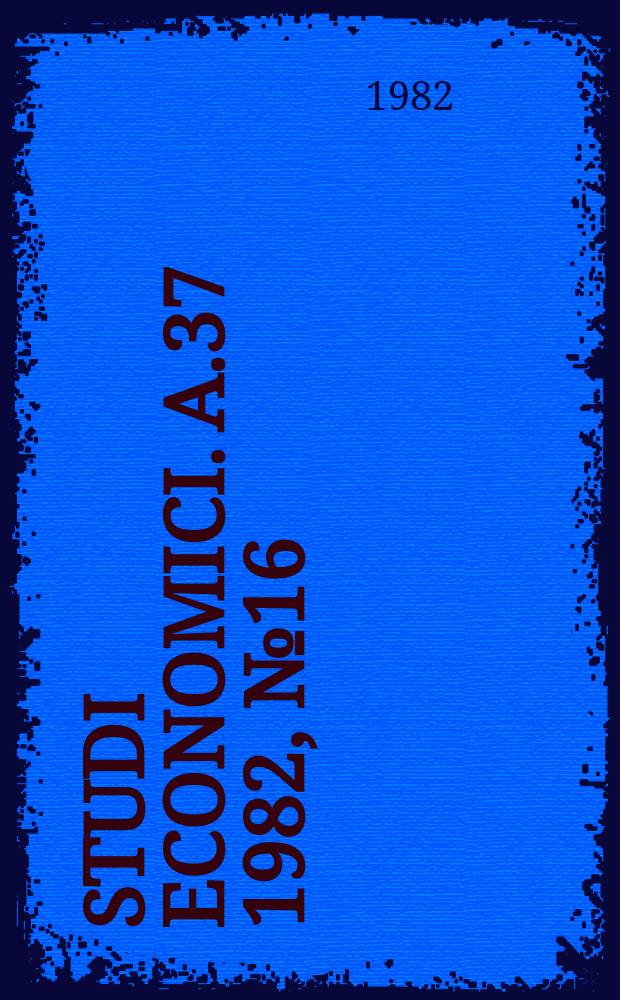 Studi economici. A.37 1982, №16