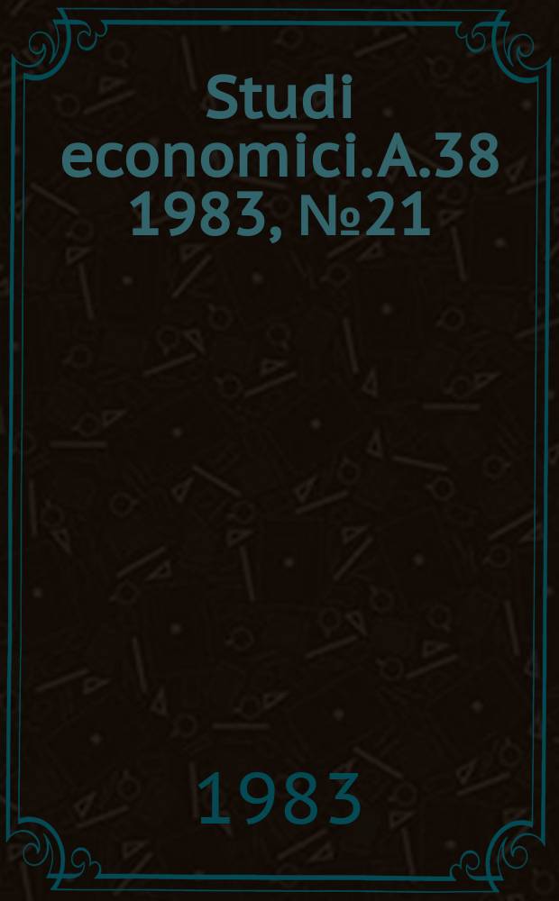 Studi economici. A.38 1983, №21