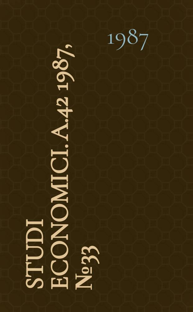 Studi economici. A.42 1987, №33