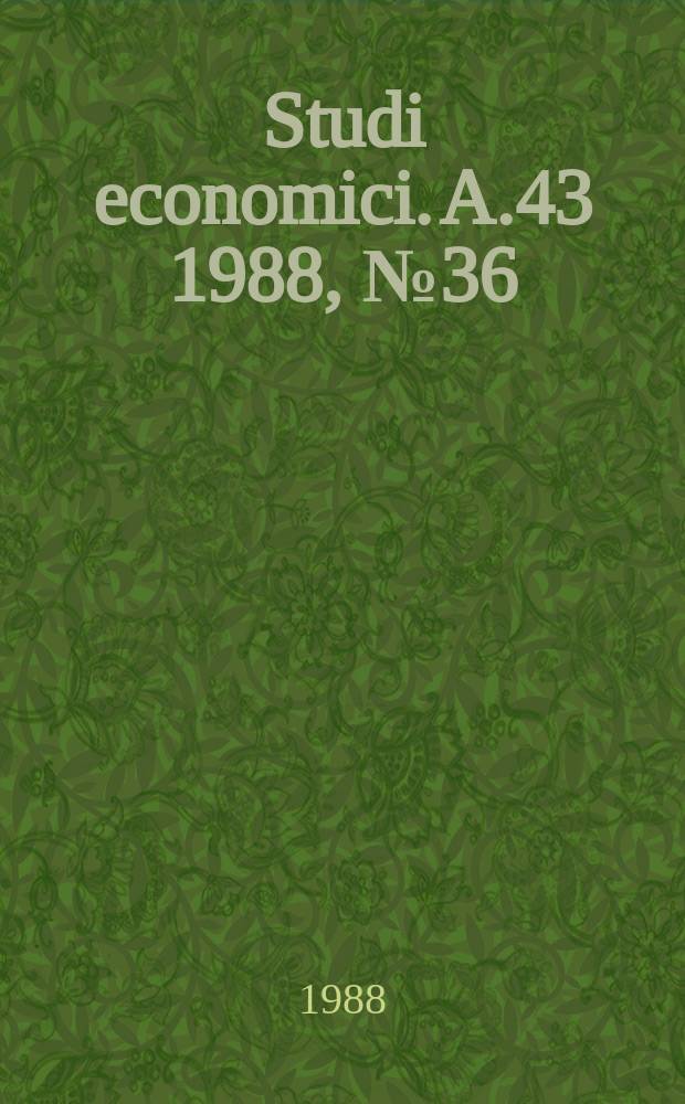 Studi economici. A.43 1988, №36