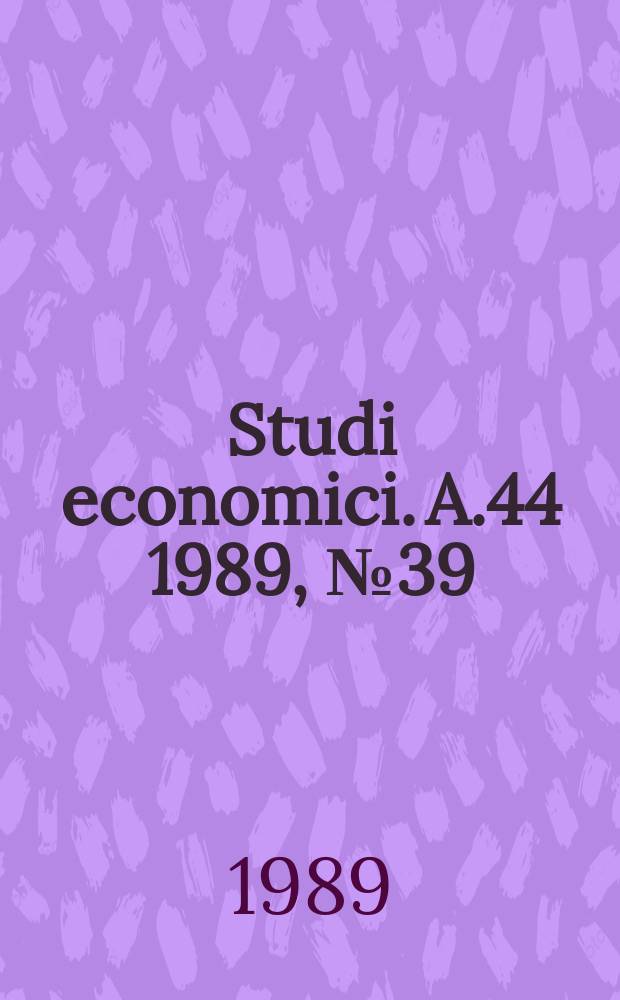 Studi economici. A.44 1989, №39