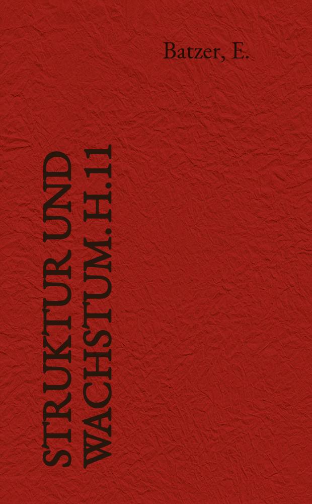 Struktur und Wachstum. H.11 : Kooperation im Einzelhandel