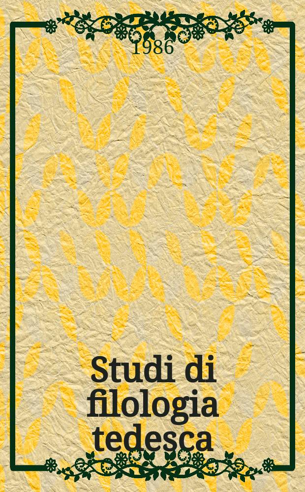 Studi di filologia tedesca