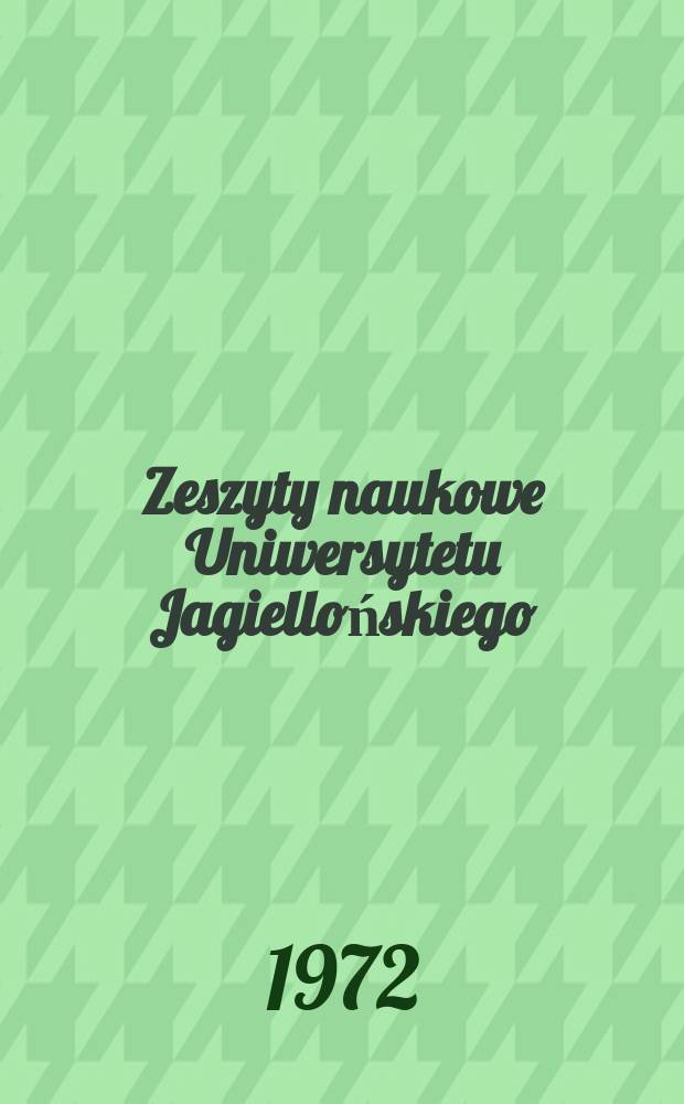 Zeszyty naukowe Uniwersytetu Jagiellońskiego
