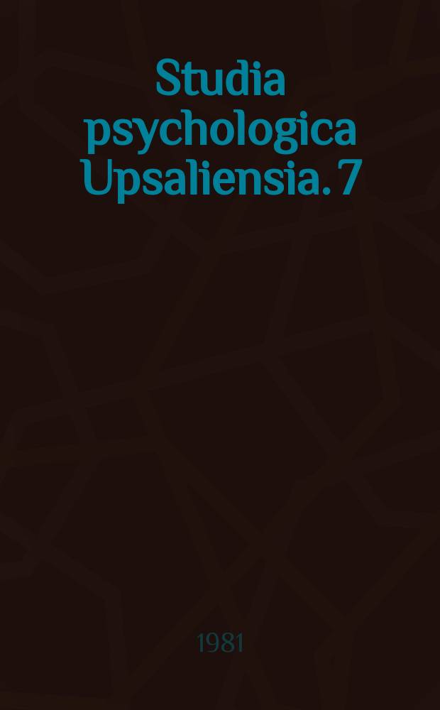 Studia psychologica Upsaliensia. 7 : How the basic human needs of patients ...