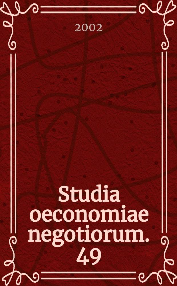 Studia oeconomiae negotiorum. 49 : Managing Mercury
