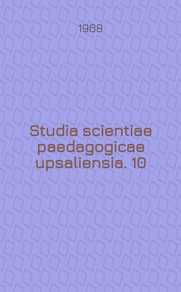 Studia scientiae paedagogicae upsaliensia. 10 : Teaching geometry in grade four