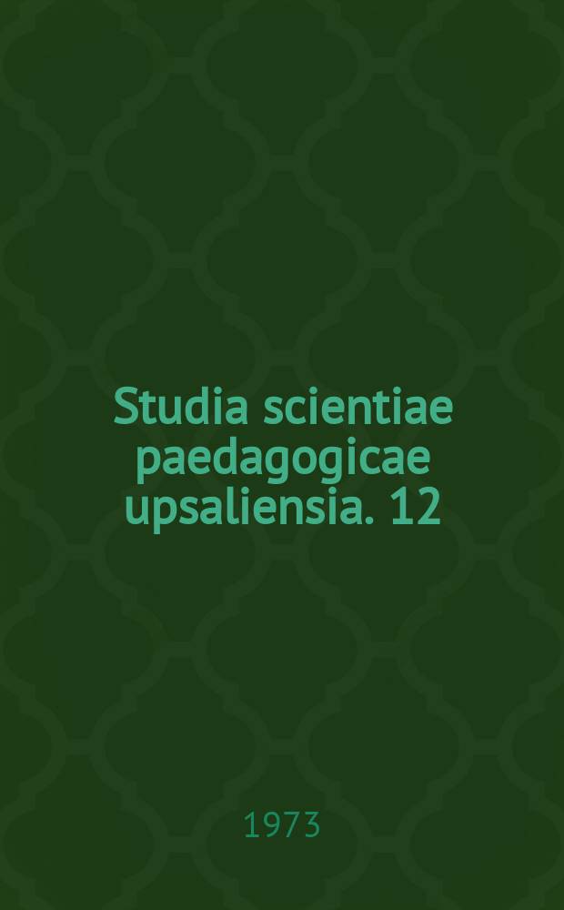 Studia scientiae paedagogicae upsaliensia. 12 : Freedom and equality