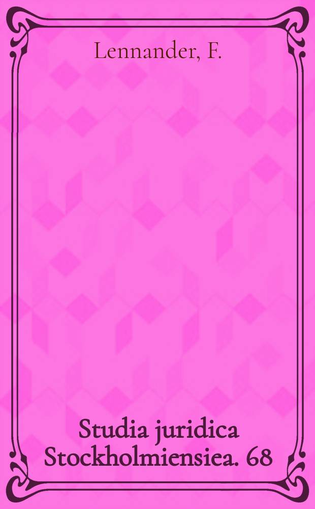 Studia juridica Stockholmiensiea. 68 : Avoidance of preferences and fraudulent