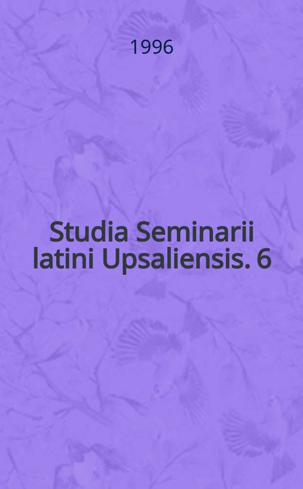 Studia Seminarii latini Upsaliensis. 6 : Revelationes factae cuidam post mortem regis Christofori