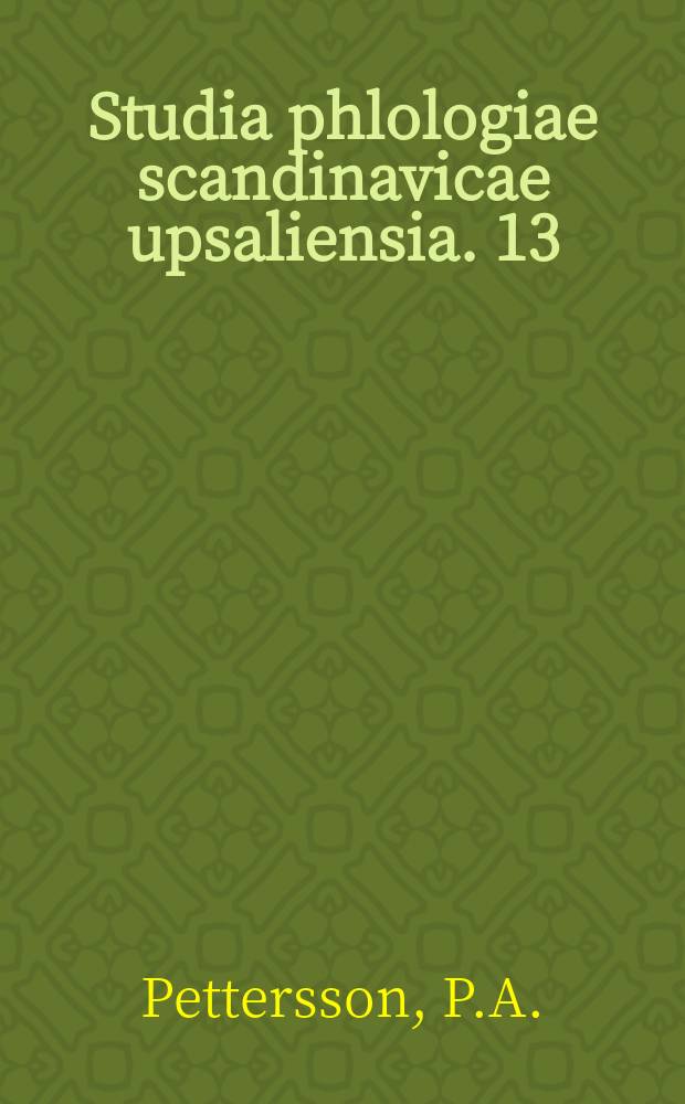Studia phlologiae scandinavicae upsaliensia. 13 : Om böjningen av icke-neutrala substantiv