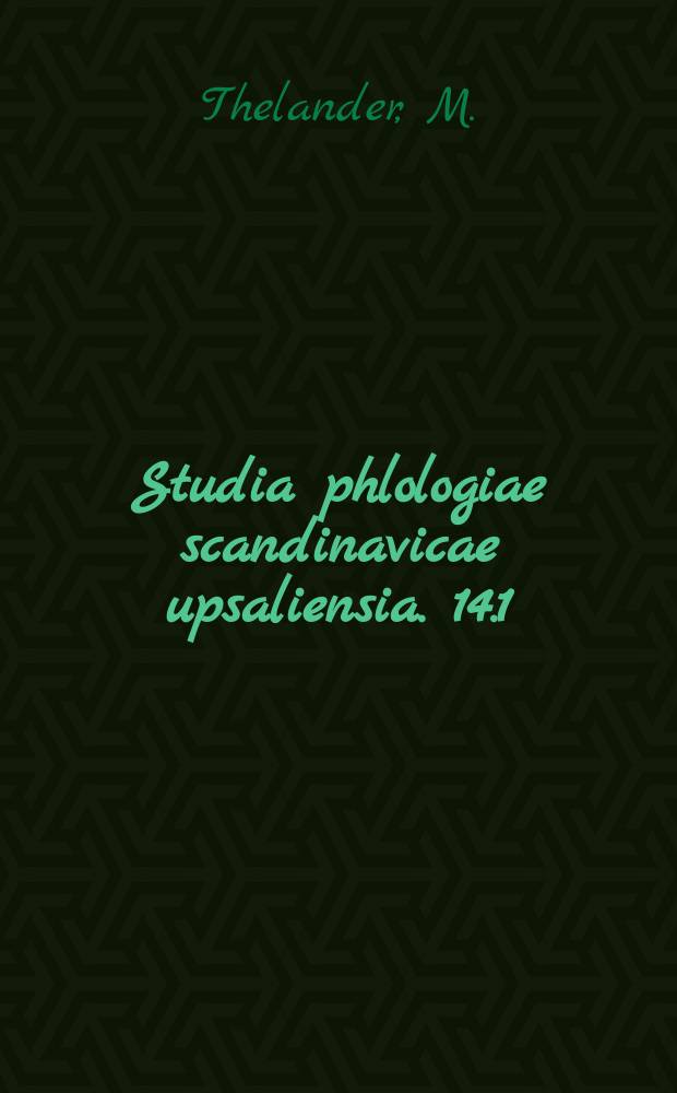 Studia phlologiae scandinavicae upsaliensia. 14.1 : Språkliga variationsmodeller tillämpade på nutida Burträsk tal