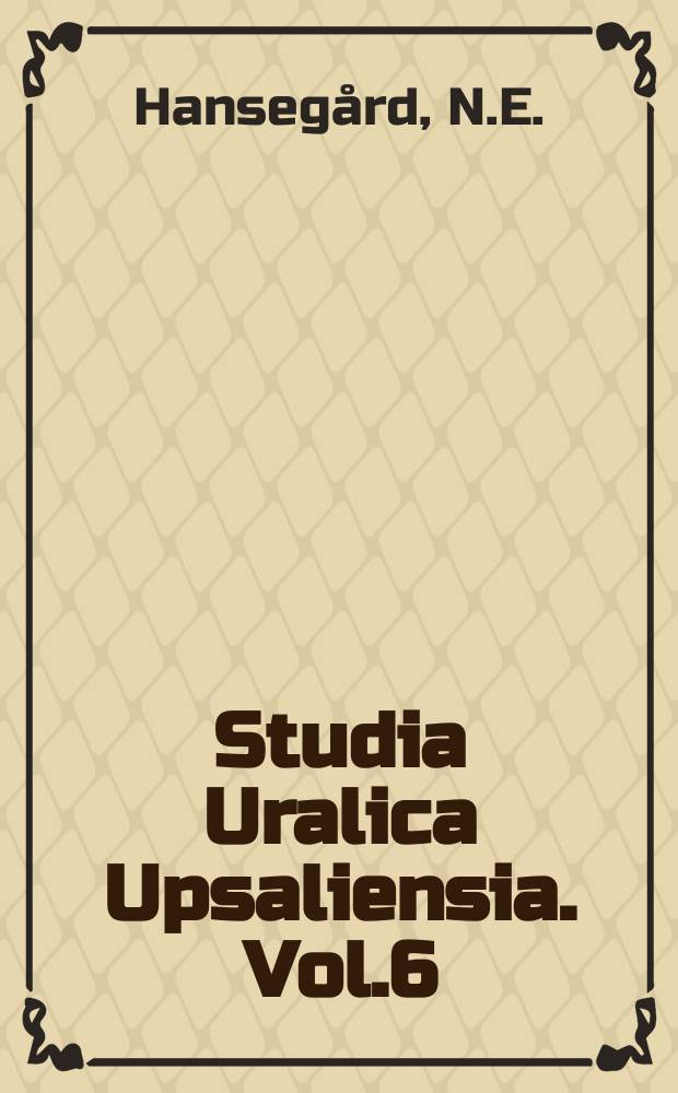 Studia Uralica Upsaliensia. Vol.6 : Finnish loanwords in Jukkasjärvi Lappish ...