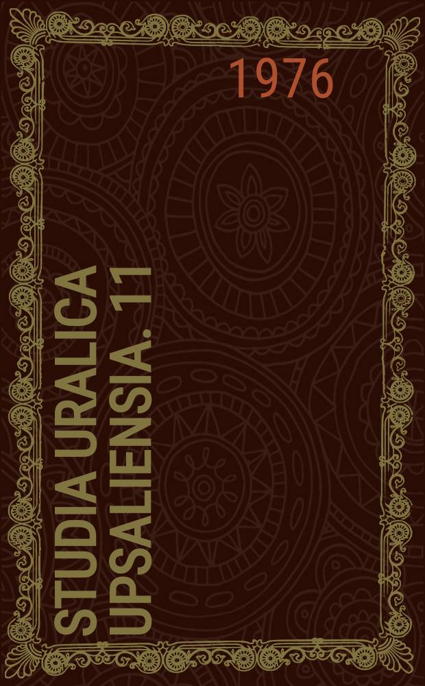 Studia Uralica Upsaliensia. 11 : Specimens American Finnish