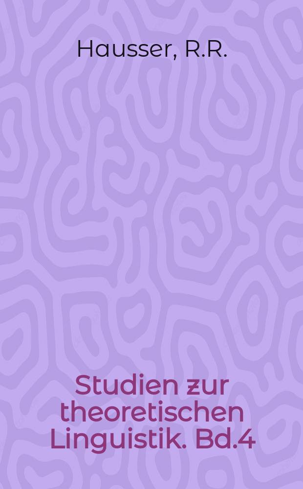 Studien zur theoretischen Linguistik. Bd.4 : Surface compositional Grammar