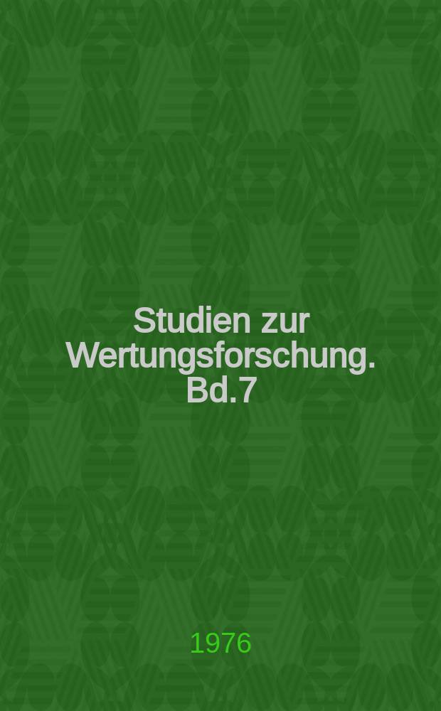 Studien zur Wertungsforschung. Bd.7 : Alexander Zemlinsky