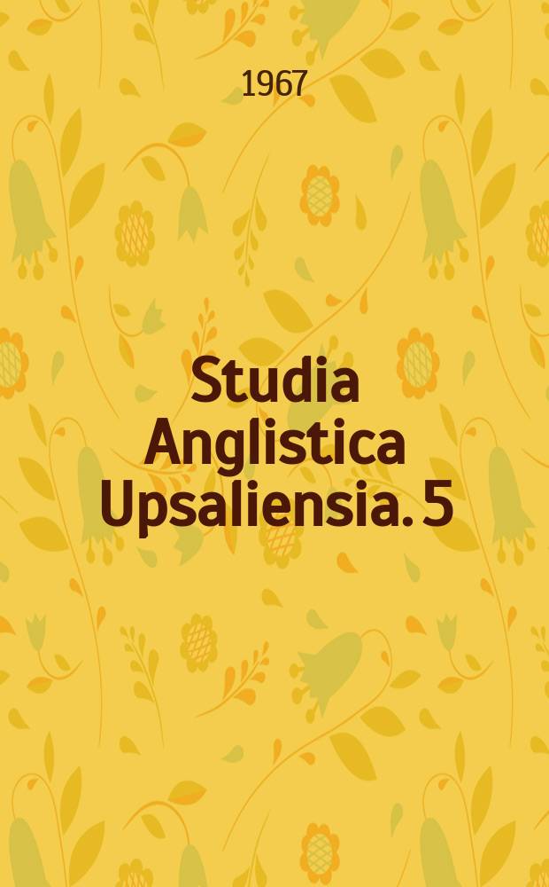 Studia Anglistica Upsaliensia. 5 : The dialect of Dentdale
