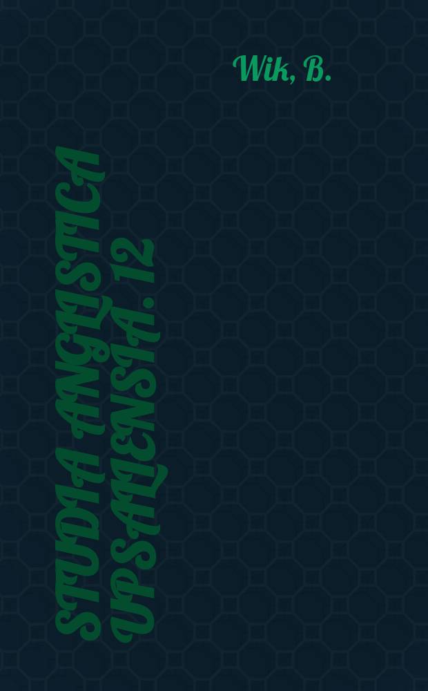 Studia Anglistica Upsaliensia. 12 : English nominalizations in- ing