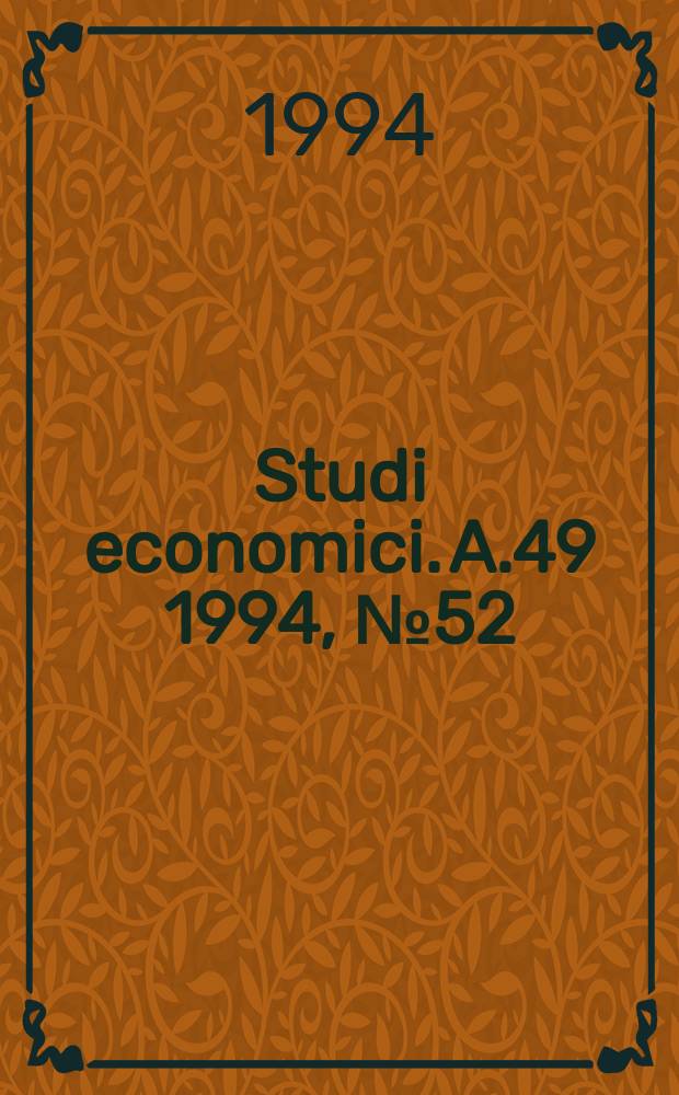 Studi economici. A.49 1994, №52