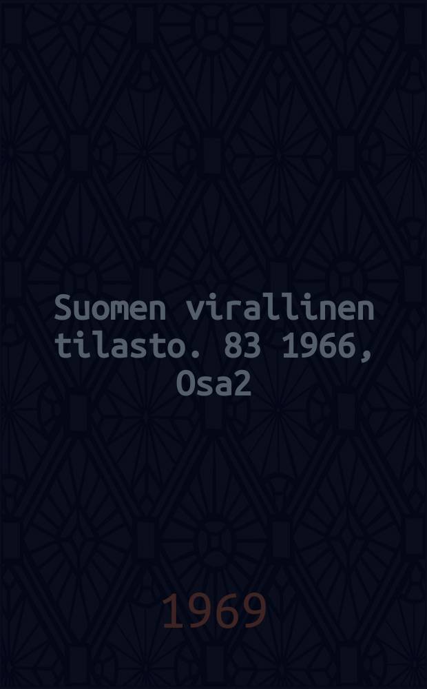 Suomen virallinen tilasto. 83 1966, Osa2