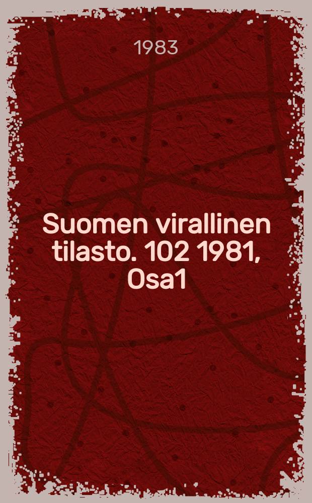 Suomen virallinen tilasto. 102 1981, Osa1