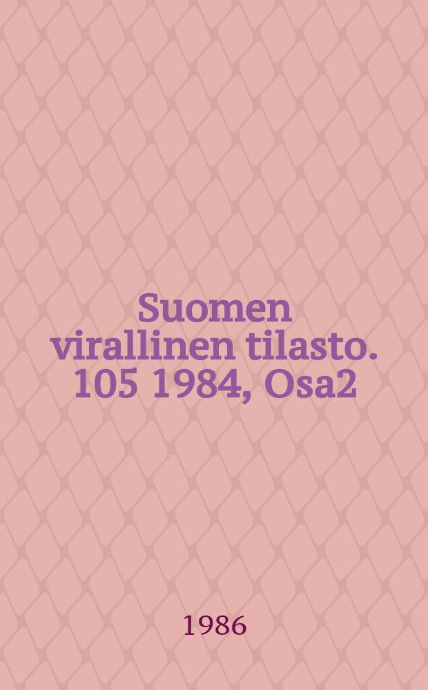 Suomen virallinen tilasto. 105 1984, Osa2
