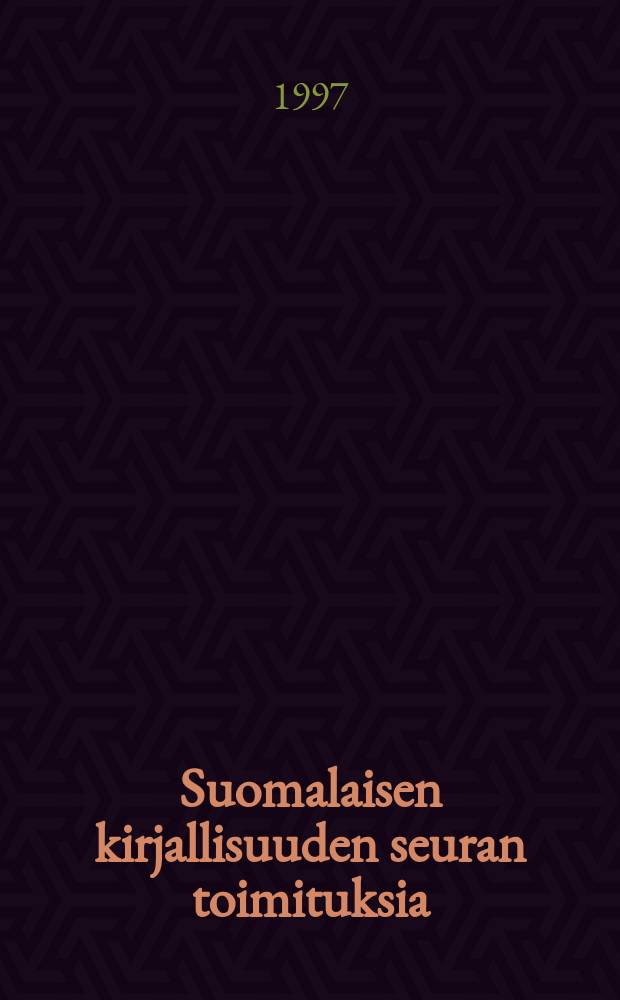 Suomalaisen kirjallisuuden seuran toimituksia : Narkissos ja sfinksi