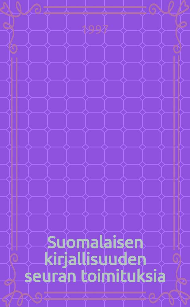 Suomalaisen kirjallisuuden seuran toimituksia : Esseitä, esseistä