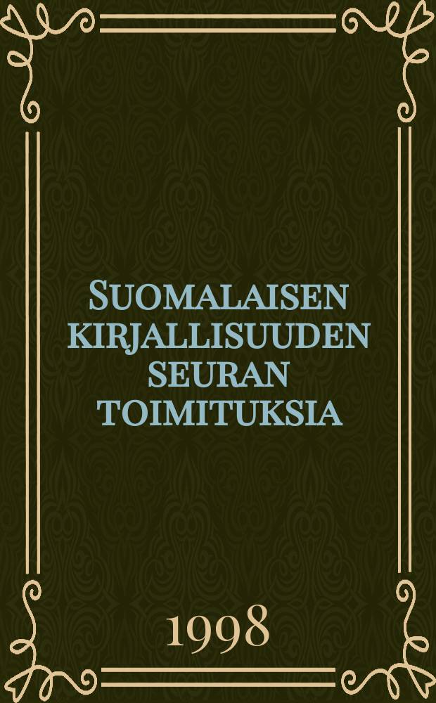 Suomalaisen kirjallisuuden seuran toimituksia : Kertomuksia naisten kodittomuudesta