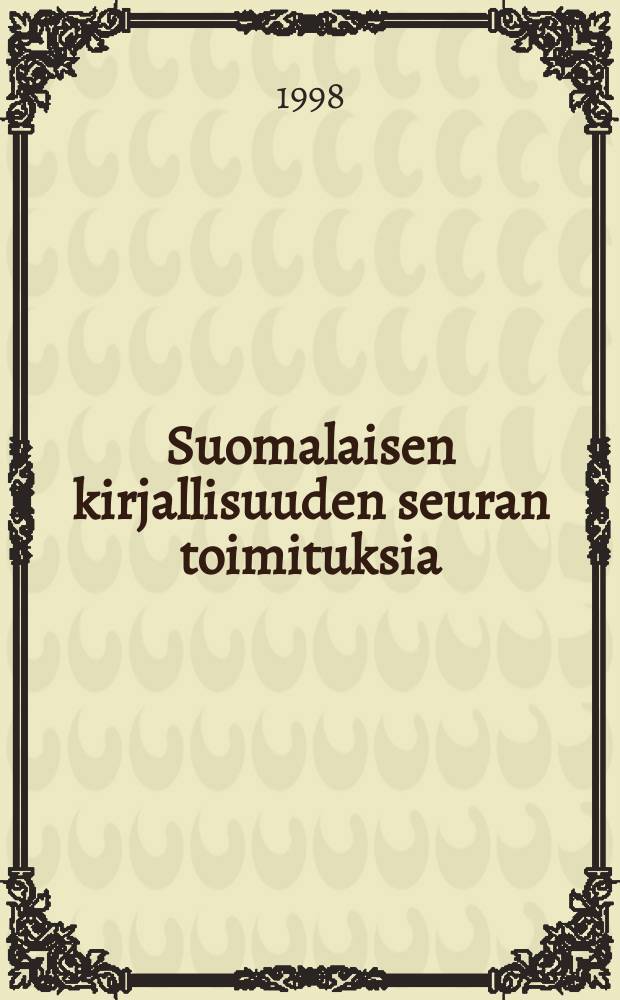 Suomalaisen kirjallisuuden seuran toimituksia : Karjala