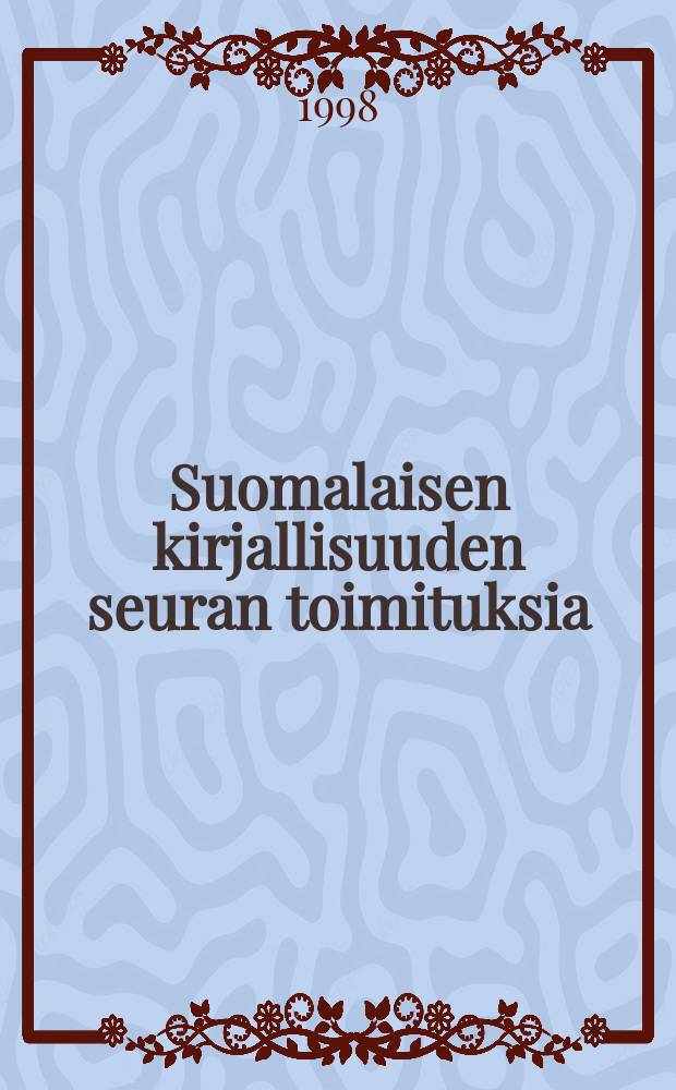 Suomalaisen kirjallisuuden seuran toimituksia : Suomen murteiden potentiaali