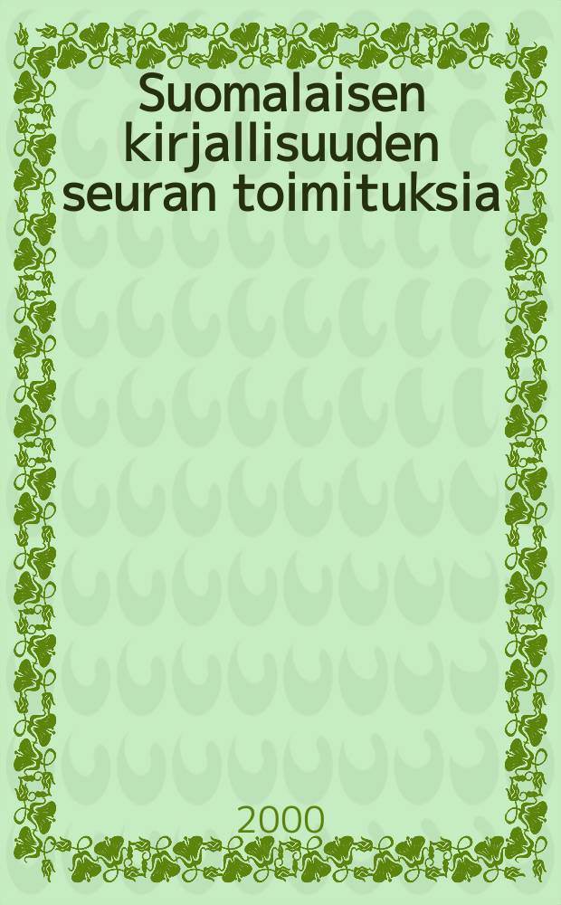 Suomalaisen kirjallisuuden seuran toimituksia : Suomalainen kylä