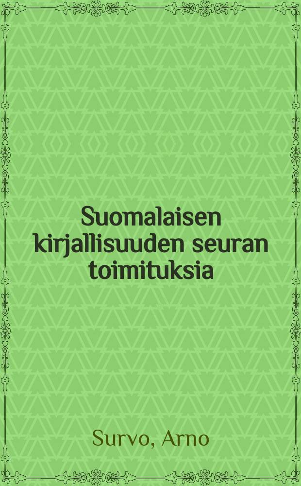 Suomalaisen kirjallisuuden seuran toimituksia : Magian kieli
