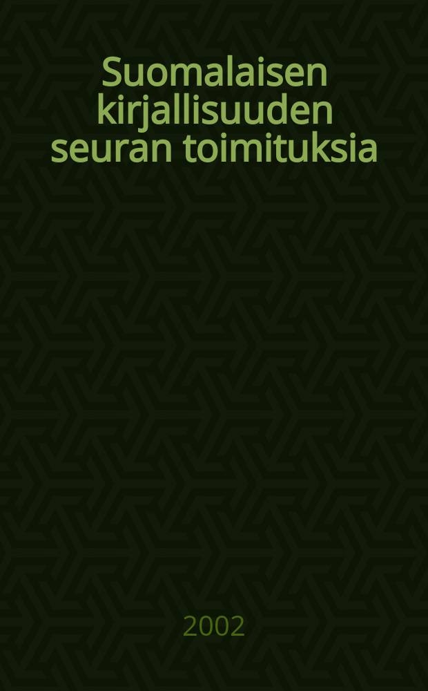 Suomalaisen kirjallisuuden seuran toimituksia : Kertominen terapian v&auml;lineen&auml;