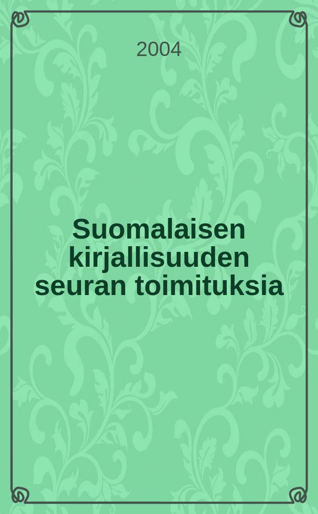 Suomalaisen kirjallisuuden seuran toimituksia : Unkari