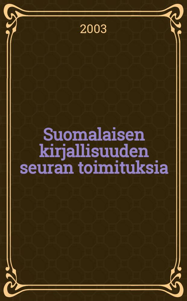 Suomalaisen kirjallisuuden seuran toimituksia : Pariisi