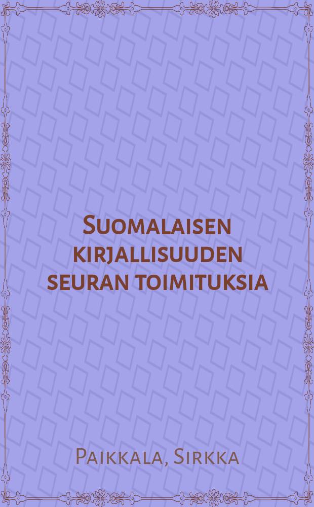 Suomalaisen kirjallisuuden seuran toimituksia : Se tavallinen Virtanen