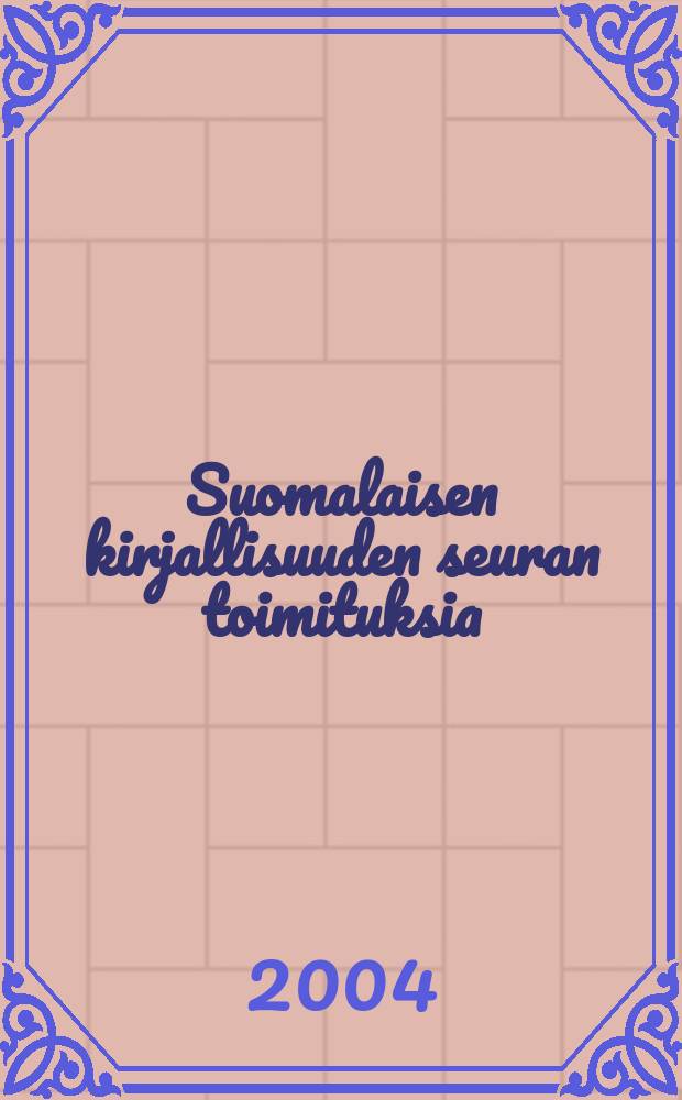 Suomalaisen kirjallisuuden seuran toimituksia : Berliini