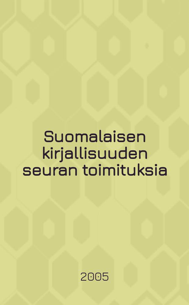 Suomalaisen kirjallisuuden seuran toimituksia : Plinius nuoremman kirjeitä Trajanuksen ajan Roomasta