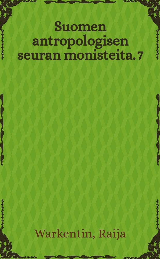 Suomen antropologisen seuran monisteita. 7 : Avioliitto raskaus ja varhaislapsuus birojen keskuudessa Zairessa