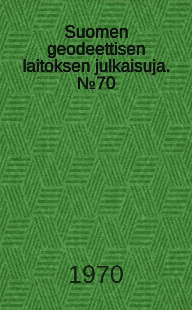 Suomen geodeettisen laitoksen julkaisuja. №70 : Zero-corrections for tellurometers of the Finnish geodetic institute