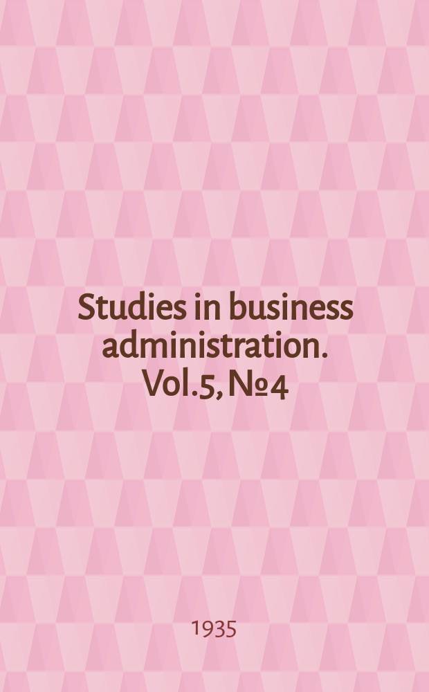 Studies in business administration. Vol.5, №4 : The building industry and business cycles