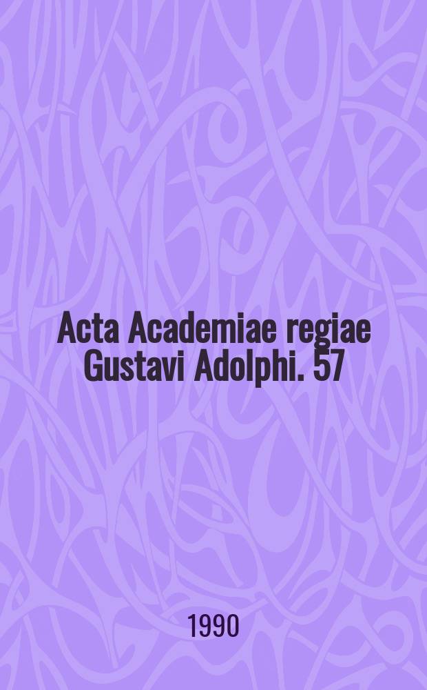 Acta Academiae regiae Gustavi Adolphi. 57 : Sockenbildning och sockennamn