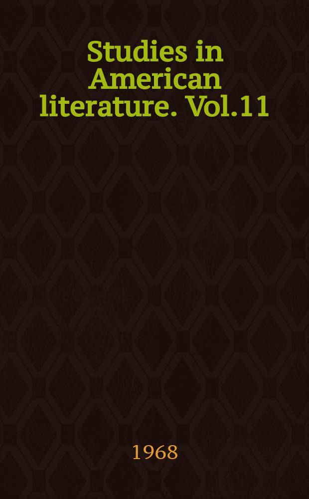 Studies in American literature. Vol.11 : Thematic design in the novels of John Steinbeck