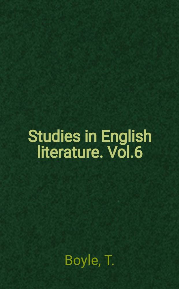 Studies in English literature. Vol.6 : Symbol and meaning in the fiction of Joseph Conrad