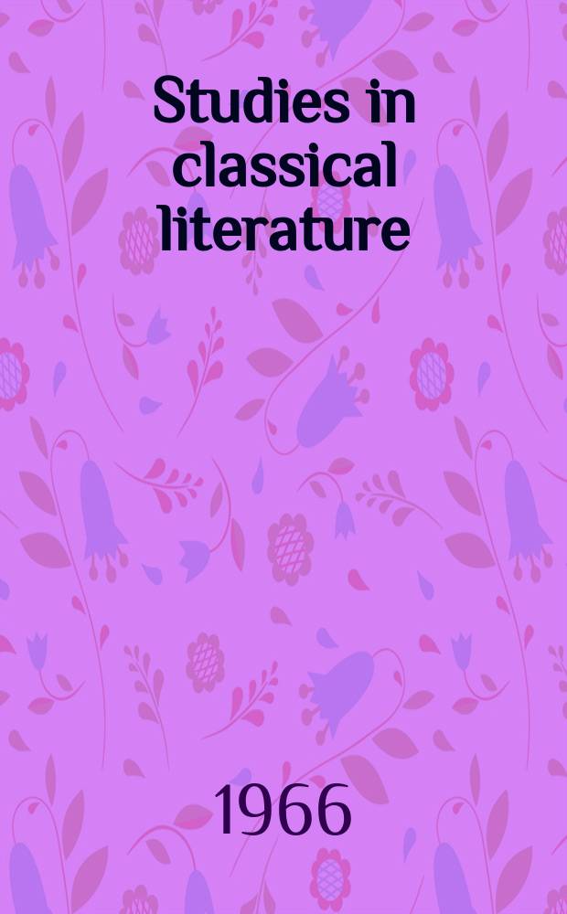 Studies in classical literature